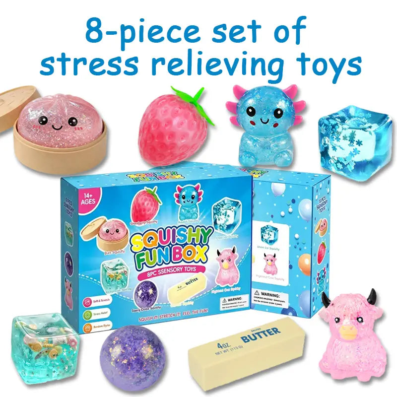 8-Pack Malt Sugar Squishy Stress Relief Toys - Slow-Rising Fidget Bundle for Sensory Play, Party Favors & Gifts!