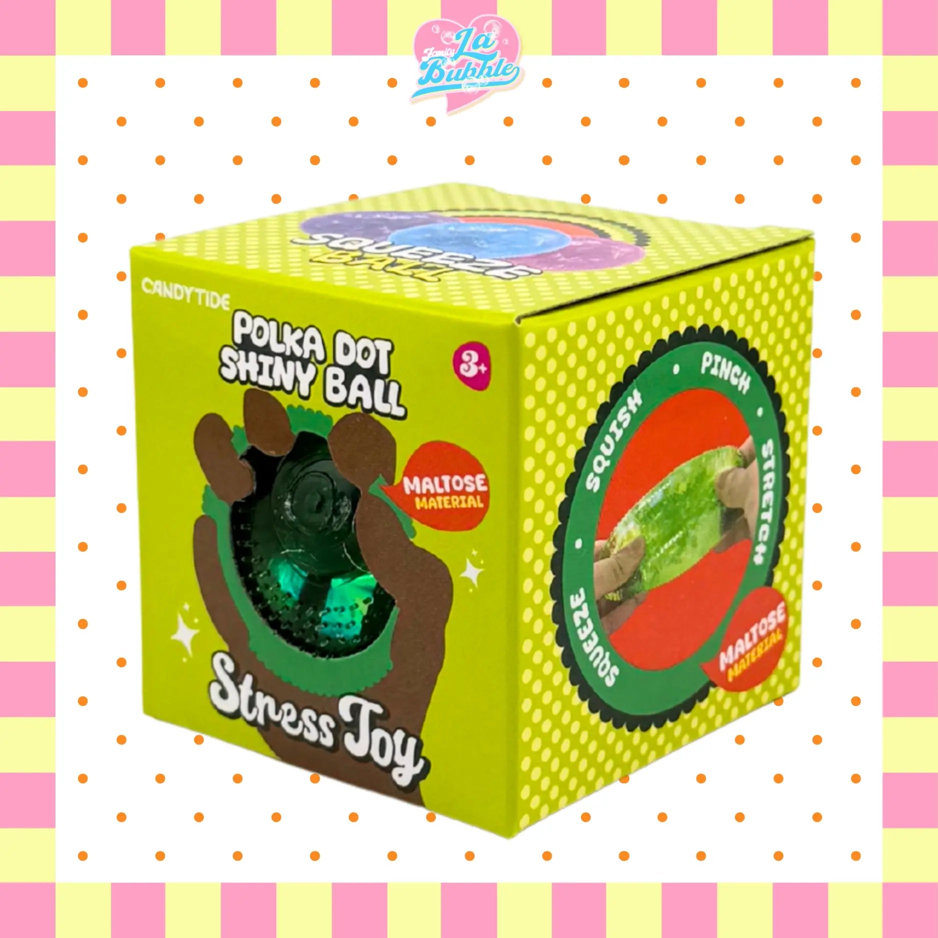 Polka Dot Shiny Stress Relief Ball – Soft, Stretchy & Squishy Fun!