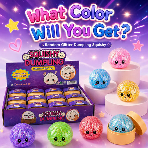 12Pcs Glitter Pearl Dumpling Squishy Toy Set - Adorable Sensory Fidget Toys for Stress Relief, Colorful Soft Squeeze Toys, Ideal Party Favors & Birthday Gifts for All Ages